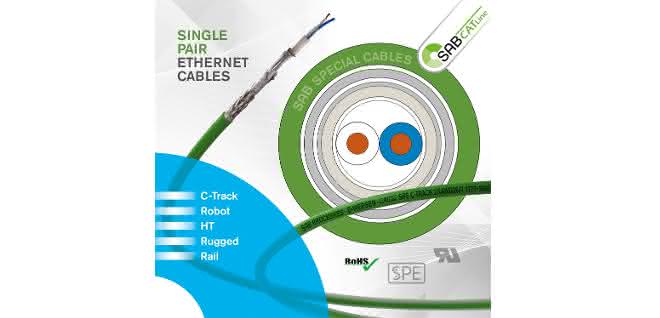 Display: Single pair Ethernet cables for high mechanical loads in drag chains &amp; robots