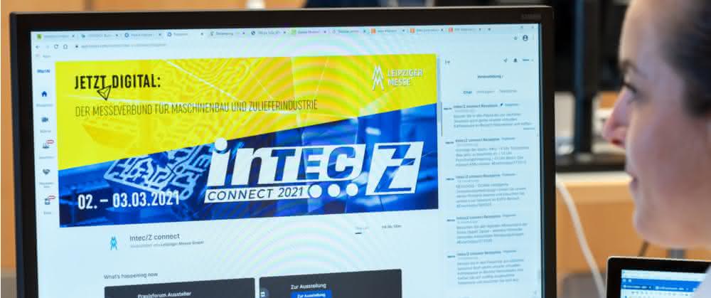Digitales Event Intec/Z connect 2021 Computerbildschirm mit Intec/Z connect 2021