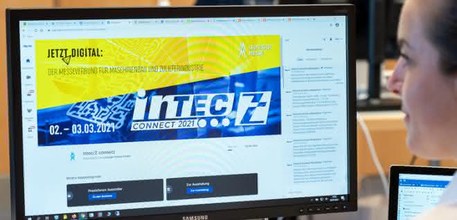 Digitales Event Intec/Z connect 2021 Computerbildschirm mit Intec/Z connect 2021