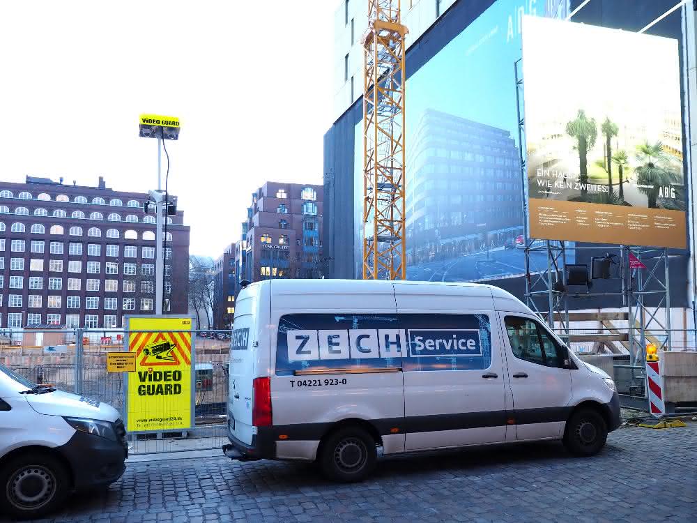 Video Guard sichert Deutschlandhaus-Baustelle in Hamburg