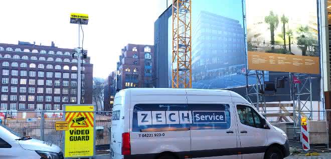 Video Guard sichert Deutschlandhaus-Baustelle in Hamburg