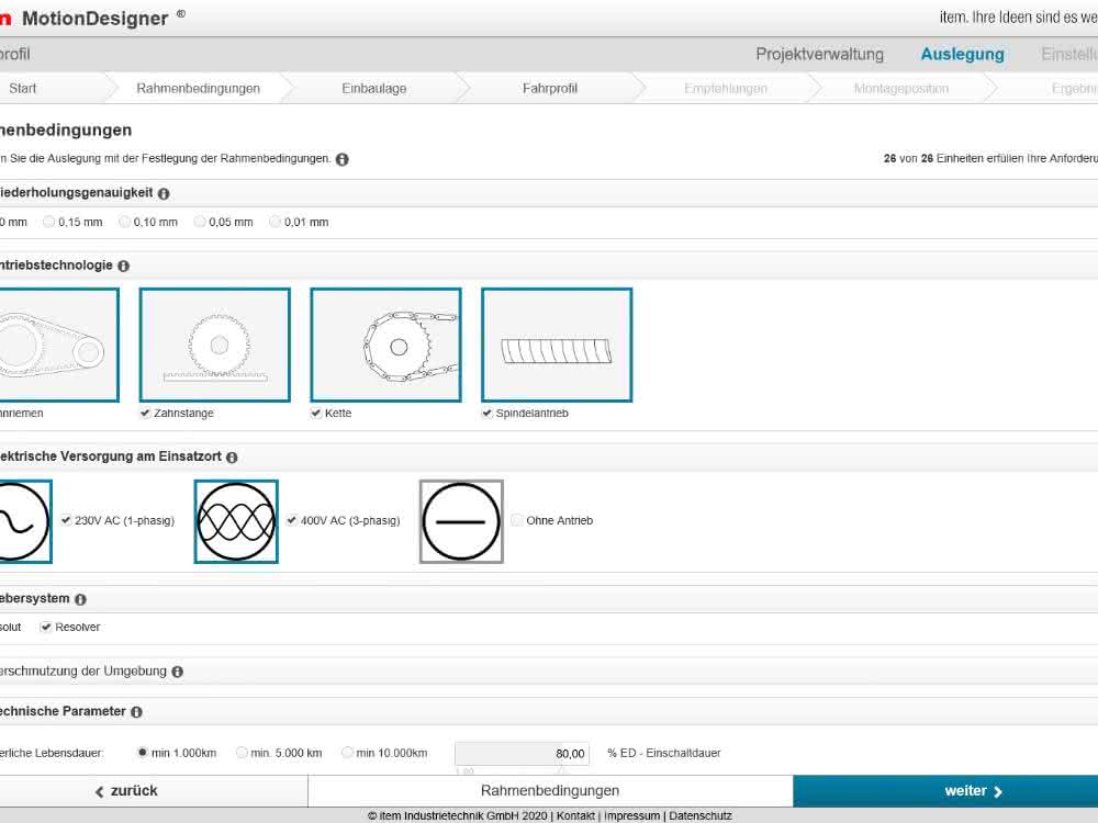 Item online configurator: Understanding linear technology