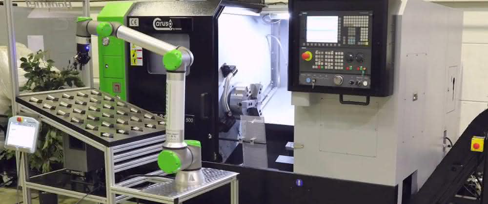 Automatisierungslösung: Cobot an der Drehmaschine Automatisierungslösung: Cobot an der Drehmaschine
