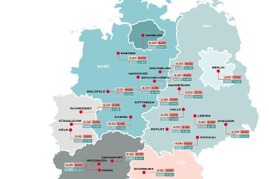 Realogis publishes Germany's rental price map