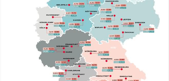 Realogis veröffentlicht Deutschlands Mietpreiskarte Realogis veröffentlicht Deutschlands Mietpreiskarte