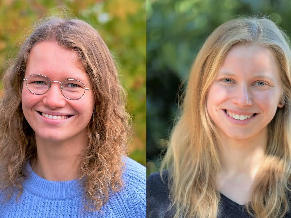 Margarethe Hauck (links), Doktorandin im GRK 2154, und Christine Arndt (rechts), Doktorandin am Institut für Materialwissenschaft Margarethe Hauck und Christine Arndt
