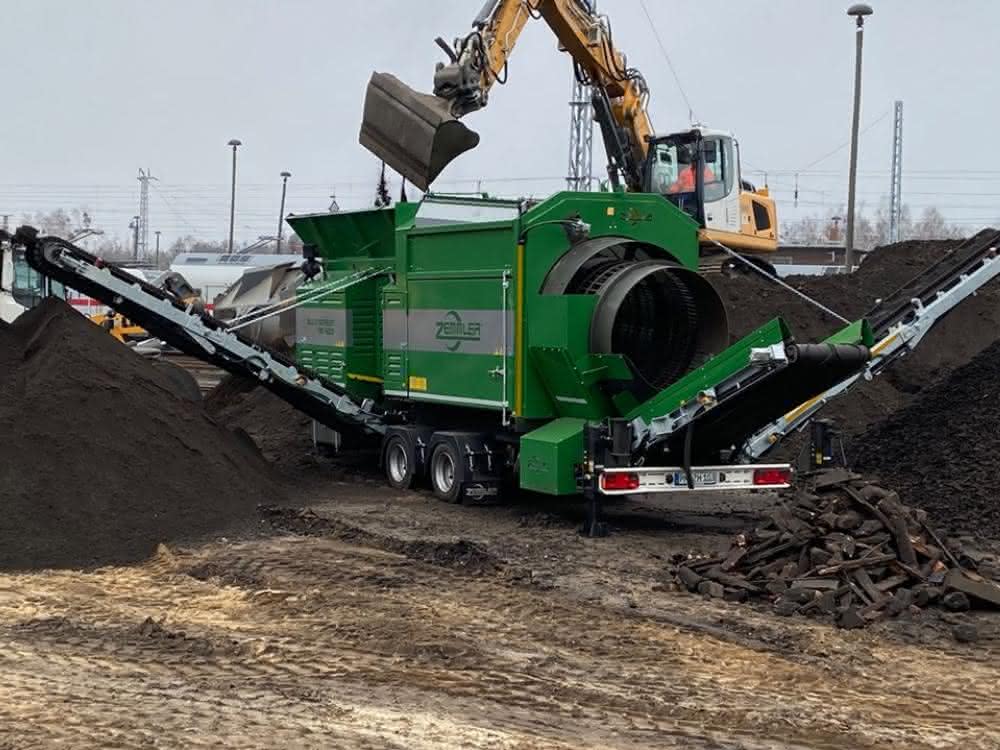Recycling: Doppeltrommel-Siebanlage im Recycling-Einsatz