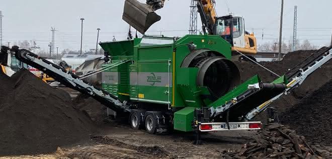 Recycling: Doppeltrommel-Siebanlage im Recycling-Einsatz