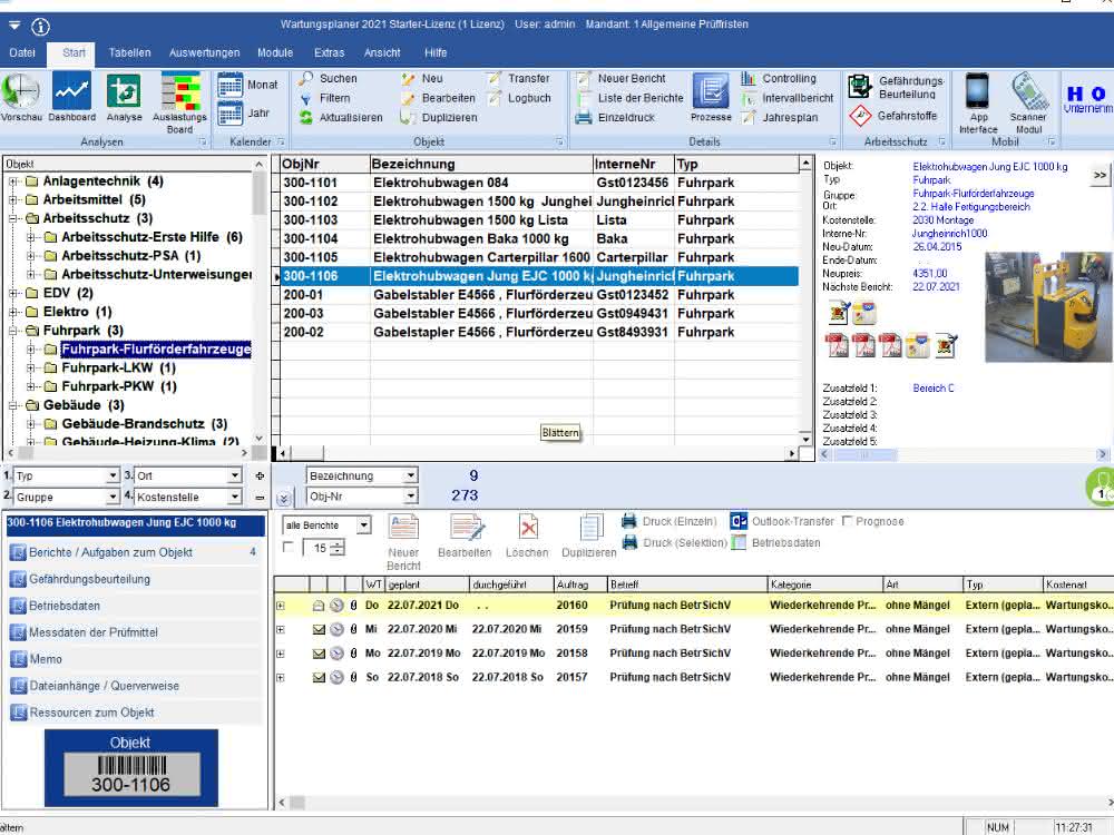 Maintenance planner