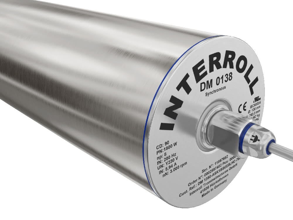 Interroll erweitert das Leistungsspektrum seiner Synchron-Trommelmotoren
