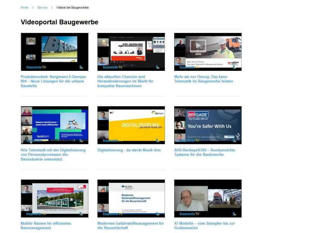 Baugewerbe Online-Messe: Videos aller Webinare und Keynotes verfügbar