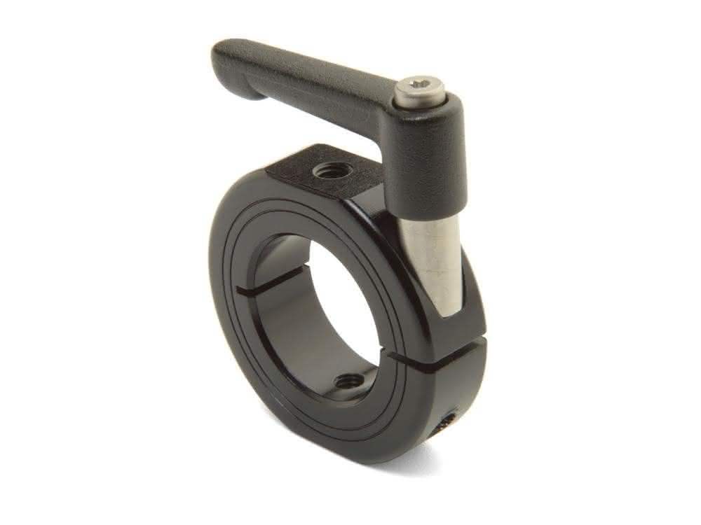 Clamping ring with mounting hole and quick-release lever