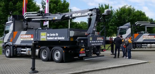 Lkw-Ladekrane: Atlas rüstet Hornbach-Lkw aus