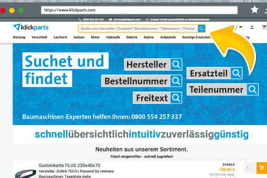 Baumaschinen-Ersatzteile: Klickparts setzt auf KI-basierte Suchtechnologie