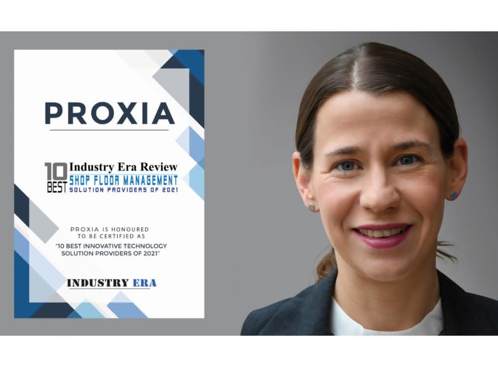 Julia Klingspor, CEO of Proxia, with the award