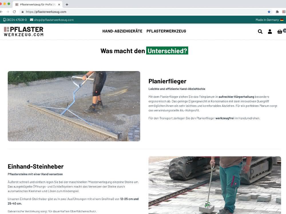 Pflaster-Verlegezangen: Hunklinger eröffnet neuen Online-Shop