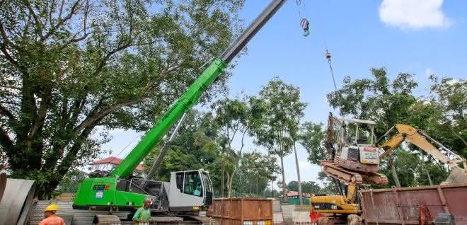 Ein 50-Tonner für Fernost: Sennebogen-Teleskopkran im Einsatz in Singapur