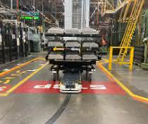 AGVs in the warehouse