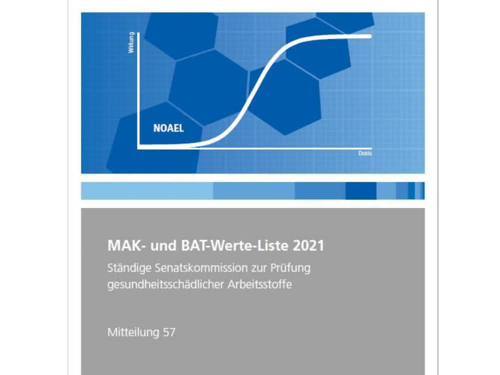 Gesundheitsschutz am Arbeitsplatz: MAK- und BAT-Werte-Liste 2021 Cover Liste