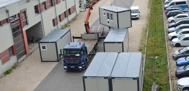 Beutlhauser liefert Container für Regensburger Test- und Impfzentrum
