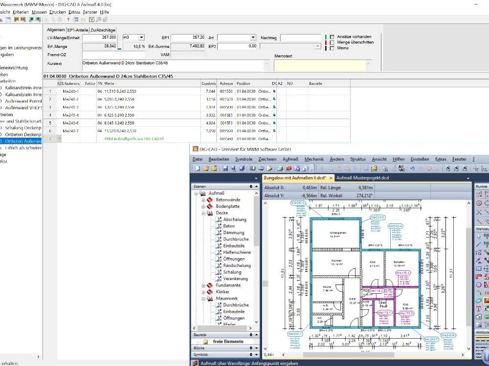 Software: MWM launcht neue Version von DIG-CAD Aufmaß