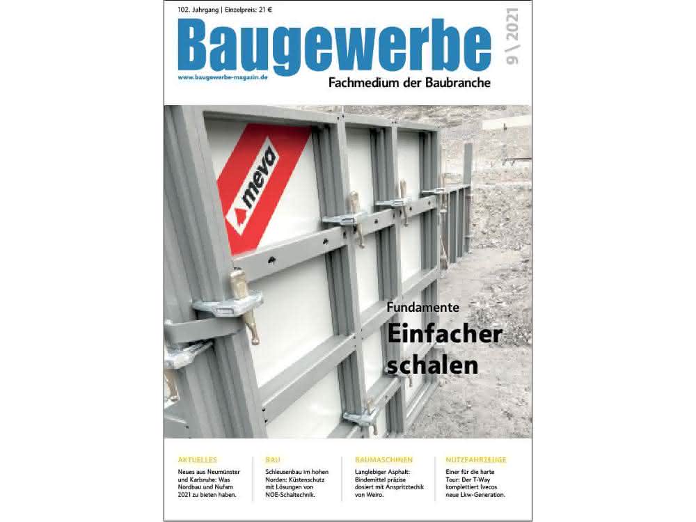 E-Paper Baugewerbe 9/21 erschienen: Nordbau, Nufam und mehr