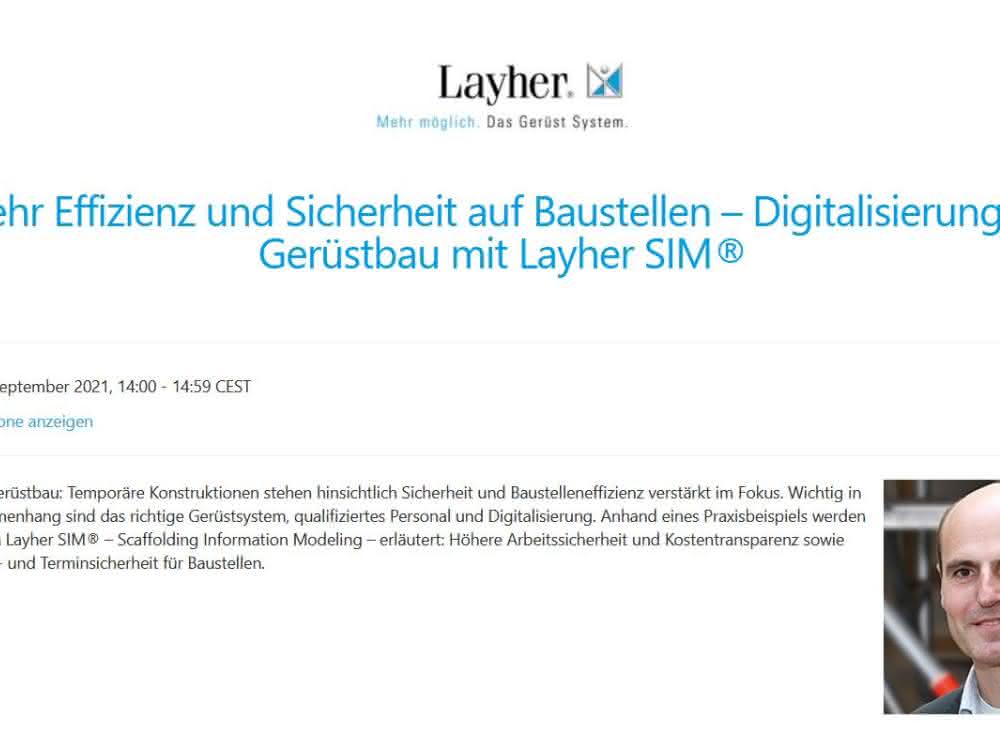 Baugewerbe Thementag: Digitalisierung im Gerüstbau mit Layher SIM