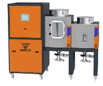Neu und energieeffizient: der Trockenlufttrockner Eko-N. Hier der Eko-N 200F mit zwei Trocknerbehältern mit jeweils 150 und 60 Liter. Neu und energieeffizient: der Trockenlufttrockner Eko-N. Hier der Eko-N 200F mit zwei Trocknerbehältern mit jeweils 150 und 60 Liter.