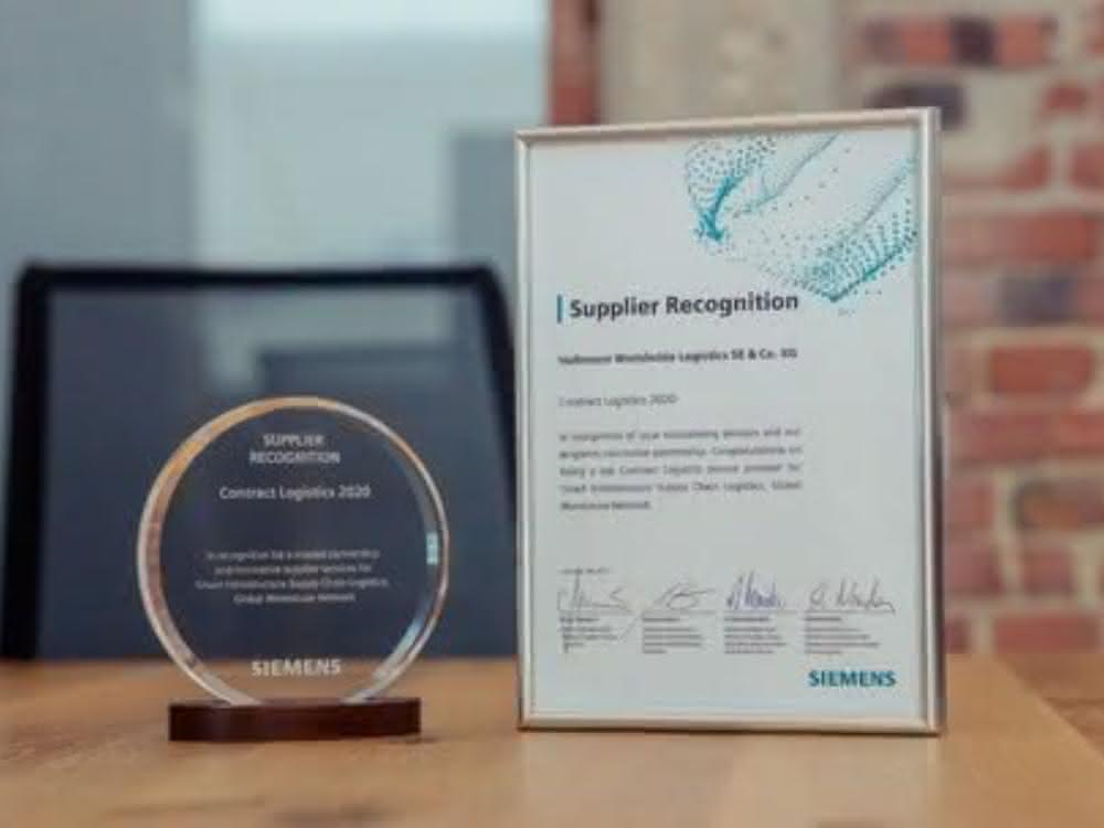 Hellmann has developed the "Siemens Smart Infrastructure Supplier Recognition"