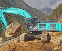 Kobelco-Premiere in der Schweiz: Ein Fünfzigtonner für den Granitabbau