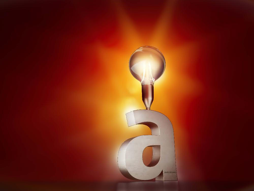 Symbol für den Award (ein "a") mit Glühbirne