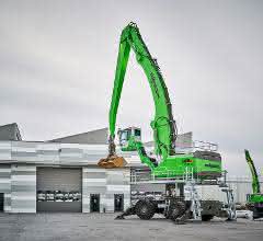 Neuer Um­schlag­bag­ger 865 E Hy­brid von Sennebogen