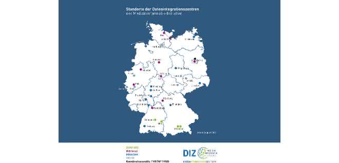 Übersichtskarte von DIZ-Standorten