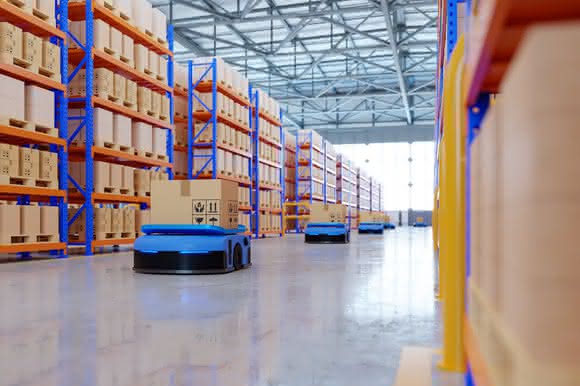 Production management system: Controlling material and product transport in production