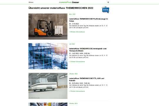 Knowledge for logistics managers: The materialfluss THEME WEEKS