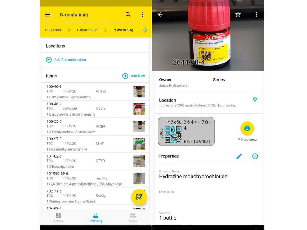Screenshot der mobilen Fluics-Connect-App