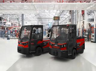 Security and performance at the latest level: New electric tow tractors and platform trucks from Linde Material Handling Electric tow tractors from the Linde P120 to P350 series