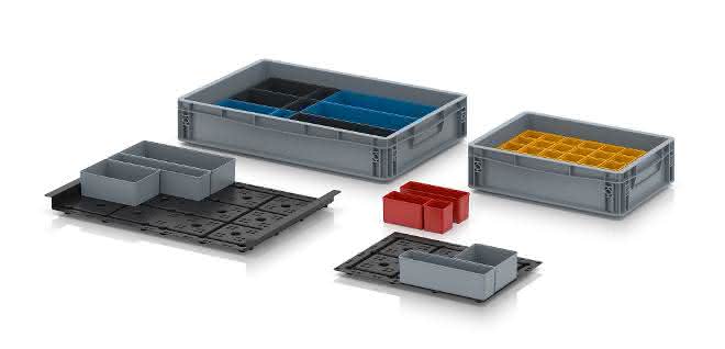 Upgrade for the classic: New insert boxes for Euro containers Insert boxes for Euro containers