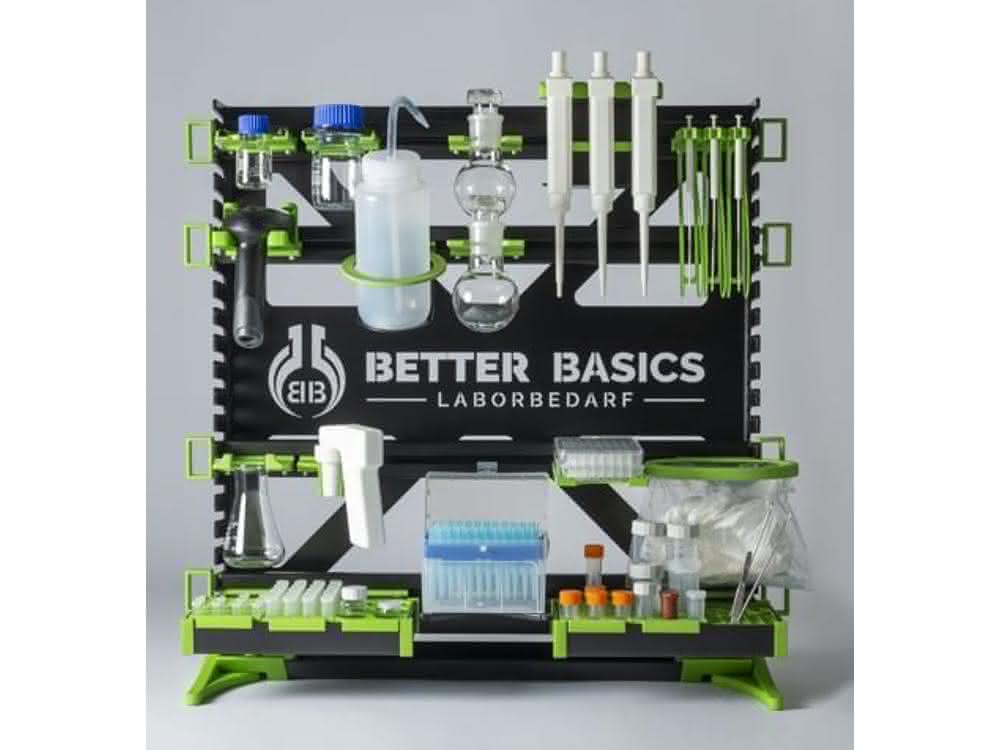 Modulares Ordnungssystem für verschiedenes Laborzubehör und Laborglasgeräte Modulares Ordnungssystem für verschiedenes Laborzubehör und Laborglasgeräte