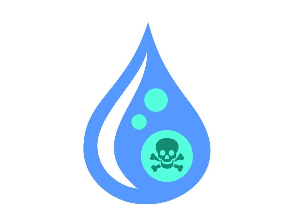 Wassertropfen mit Totenkopf (Zeichnung)