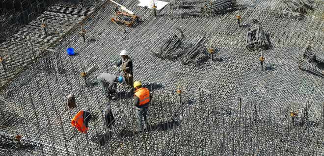 Baustelle Bauarbeiter Gebäude