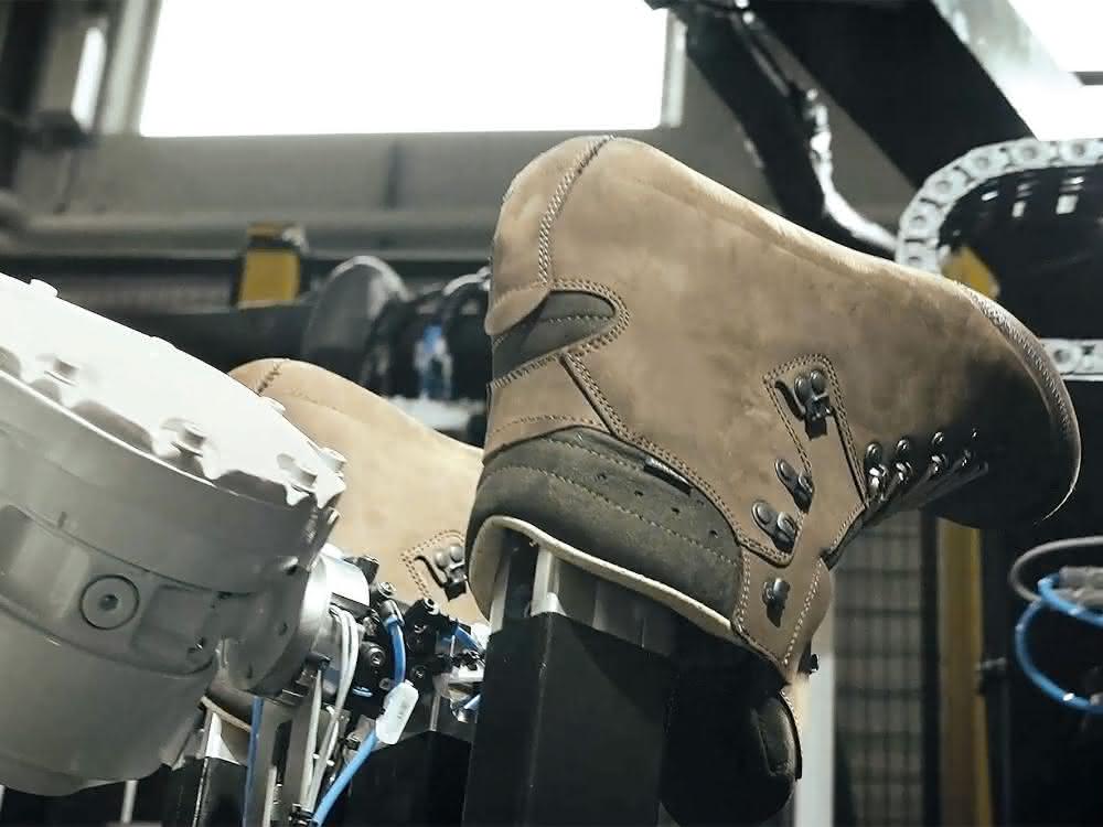 Stretched hiking boot