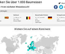 Mit dem digitalen Messekalender findet man über 1000 Baumessen weltweit