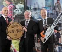 Bau-Lkw: Volkswagen Nutzfahrzeuge sponsort Stihl Timbersports Wettkämpfe Bau-Lkw: Volkswagen Nutzfahrzeuge sponsort Stihl Timbersports Wettkämpfe