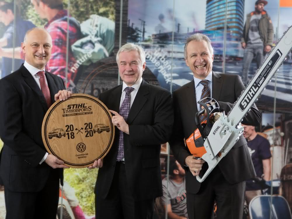 Bau-Lkw: Volkswagen Nutzfahrzeuge sponsort Stihl Timbersports Wettkämpfe