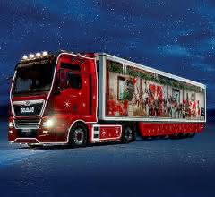 Bau-Lkw: Festlich geschmückter MAN-Weihnachtstruck auf Tour