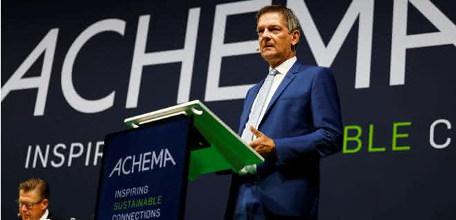 Messe-Auftakt: Achema in Frankfurt eröffnet Dr. Wolfgang Große Entrup, Hauptgeschäftsführer des VCI, spricht zum Messestart der Achema 2022.
