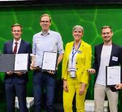Preisverleihung auf der Achema: Drei Start-ups erhalten den Achema-Gründerpreis 2022 Bild von der Preisverleihung auf der Achema 2022