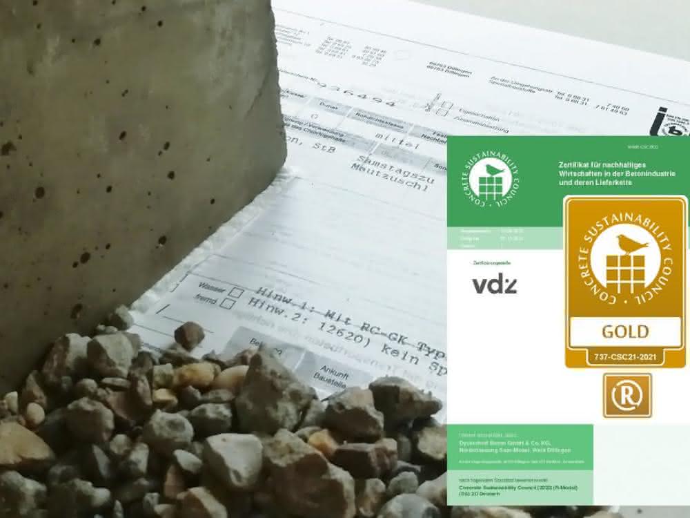 Rezyklierte Gesteinskörnung für zertifizierten Beton: Dyckerhoff: Werk Dillingen erhält erstes CSC R-Modul
