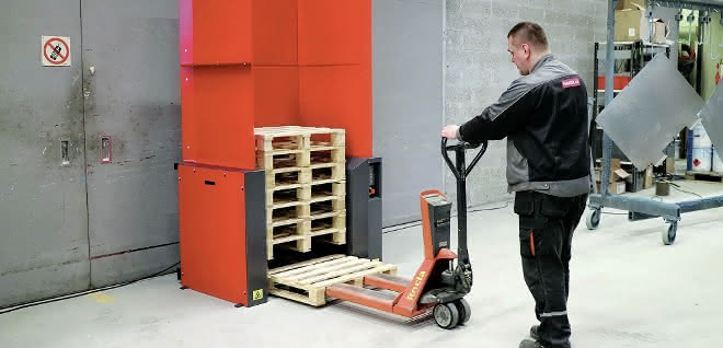 Pallet magazine: Faster stacking with the Pallet Master Pallet magazine
